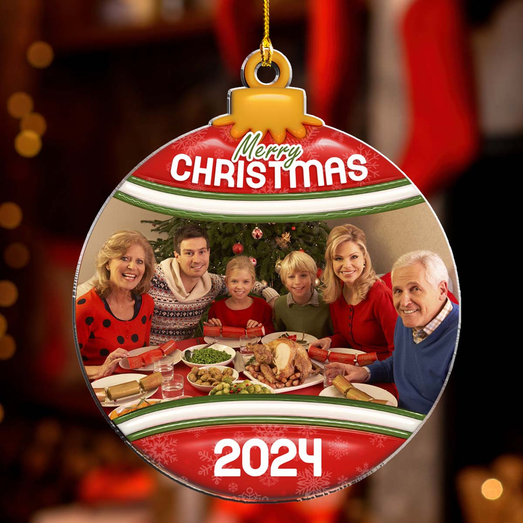 Custom Photo Family Ornament, Christmas Gift for Family Members • Christmas Cheer - Personalized Acrylic Ornament