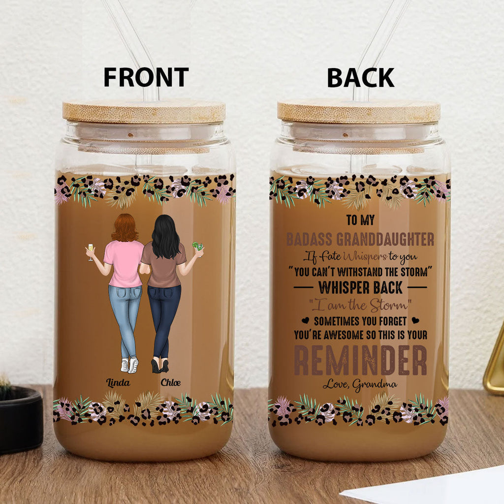 Badass Granddaughter - Personalized Glass Can
