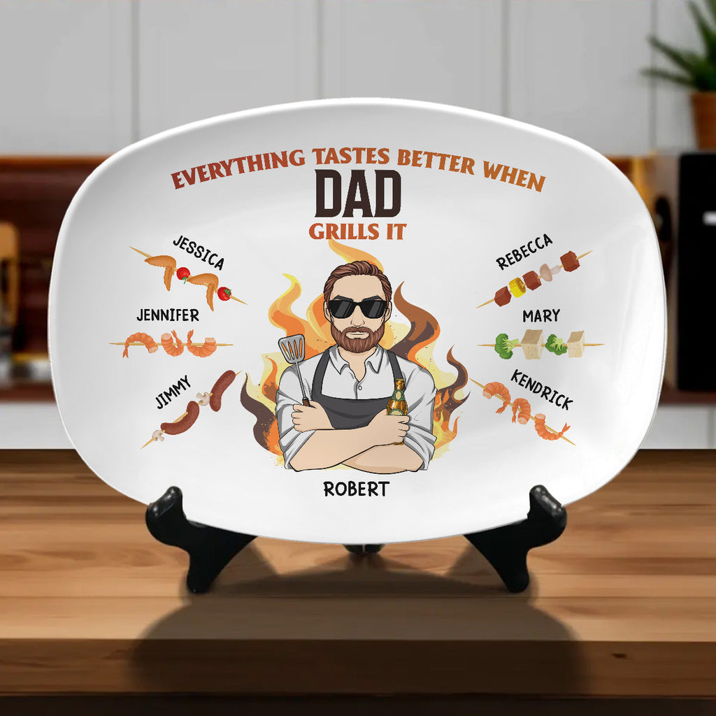 Everything Tastes Better When Dad Grills It - Personalized Platter