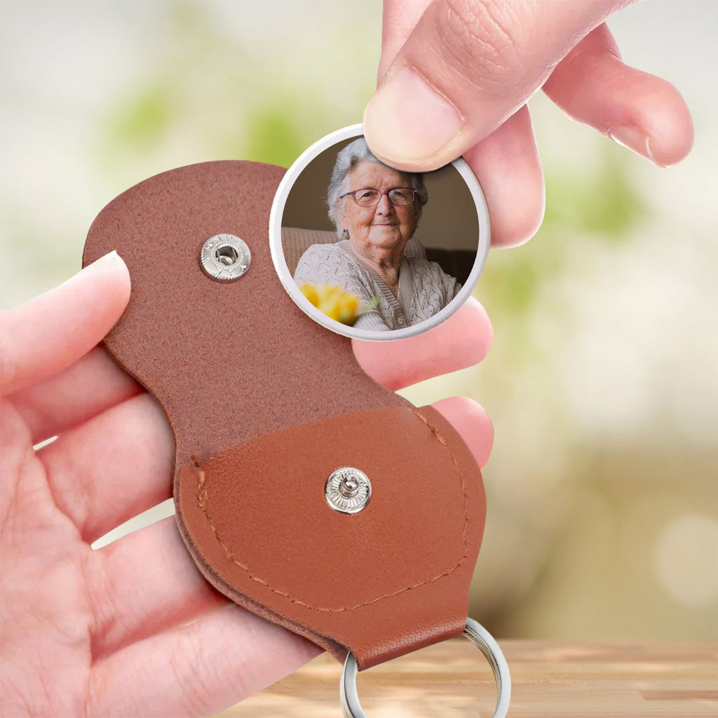 Custom Photo Memorial Coin Keychain, Sympathy Keepsake • A Hug Sent From Heaven - Personalized Pocket Hug