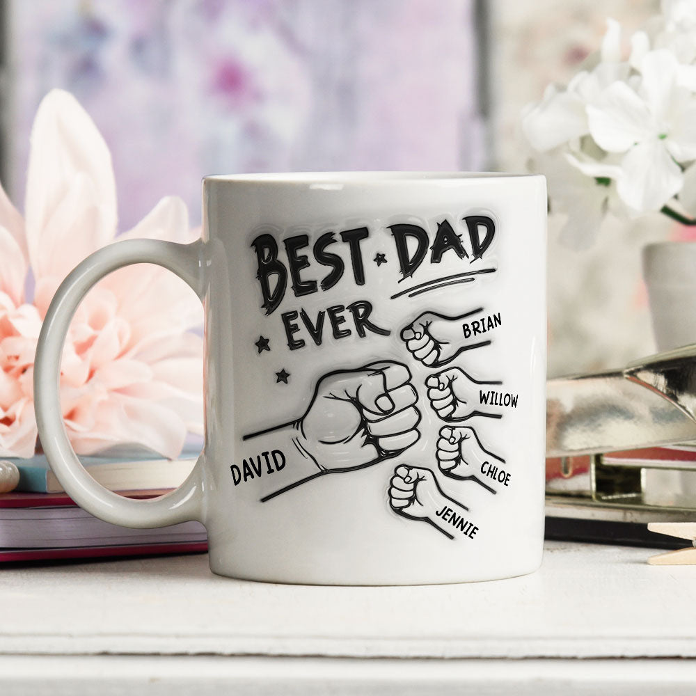 Custom Christmas & Birthday Gift for Dad • Best Dad Ever - Personalized 3D Inflated Effect Mug