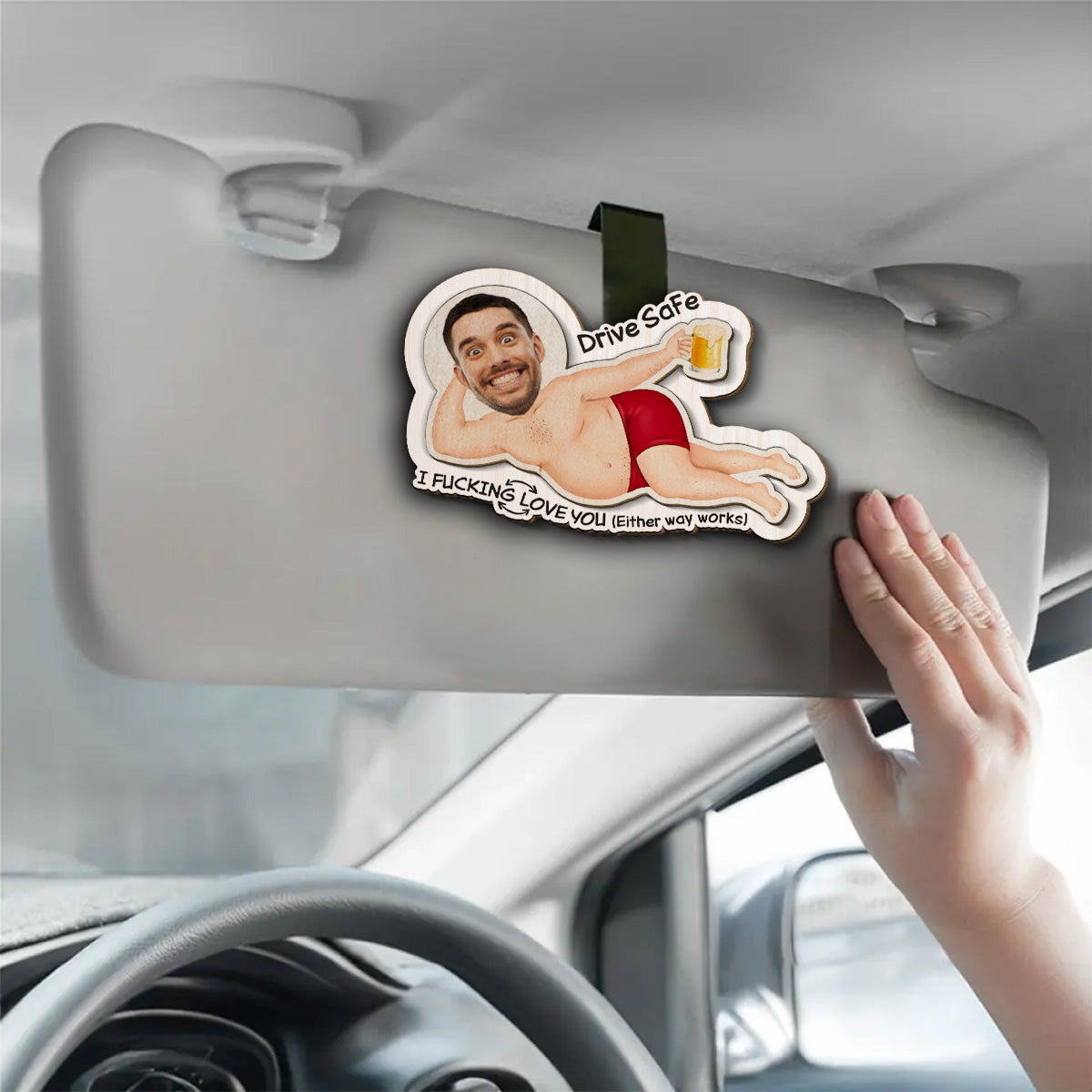 Drive Safe My Husband Wife - Personalized Car Visor Clip