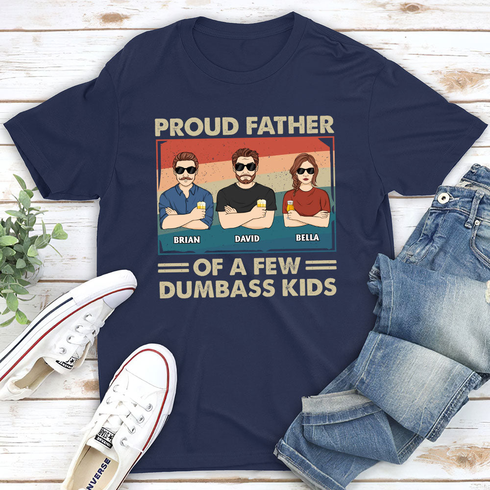 Custom Christmas & Birthday Gift for Dad, Grandpa • Proud Father Of A Few - Personalized Unisex T-shirt