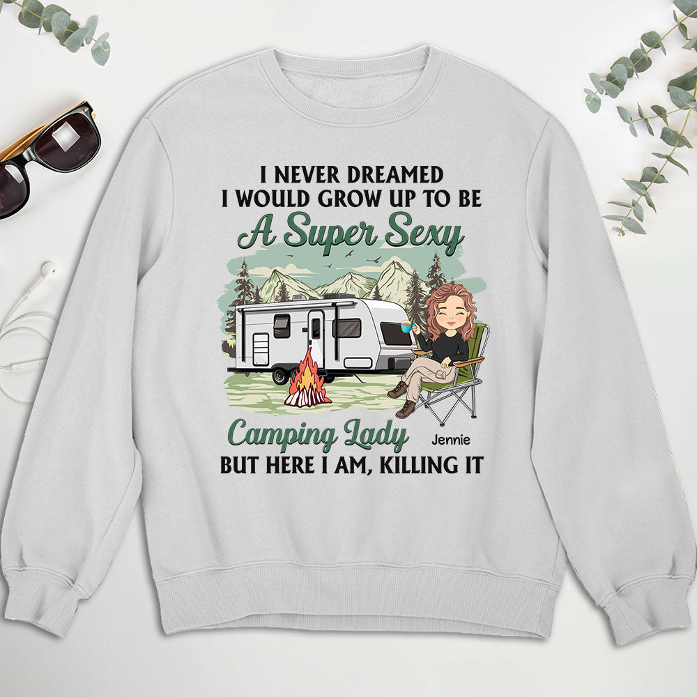 Custom Christmas & Birthday Keepsake Gift • Camping Lady 3 - Personalized Sweatshirt