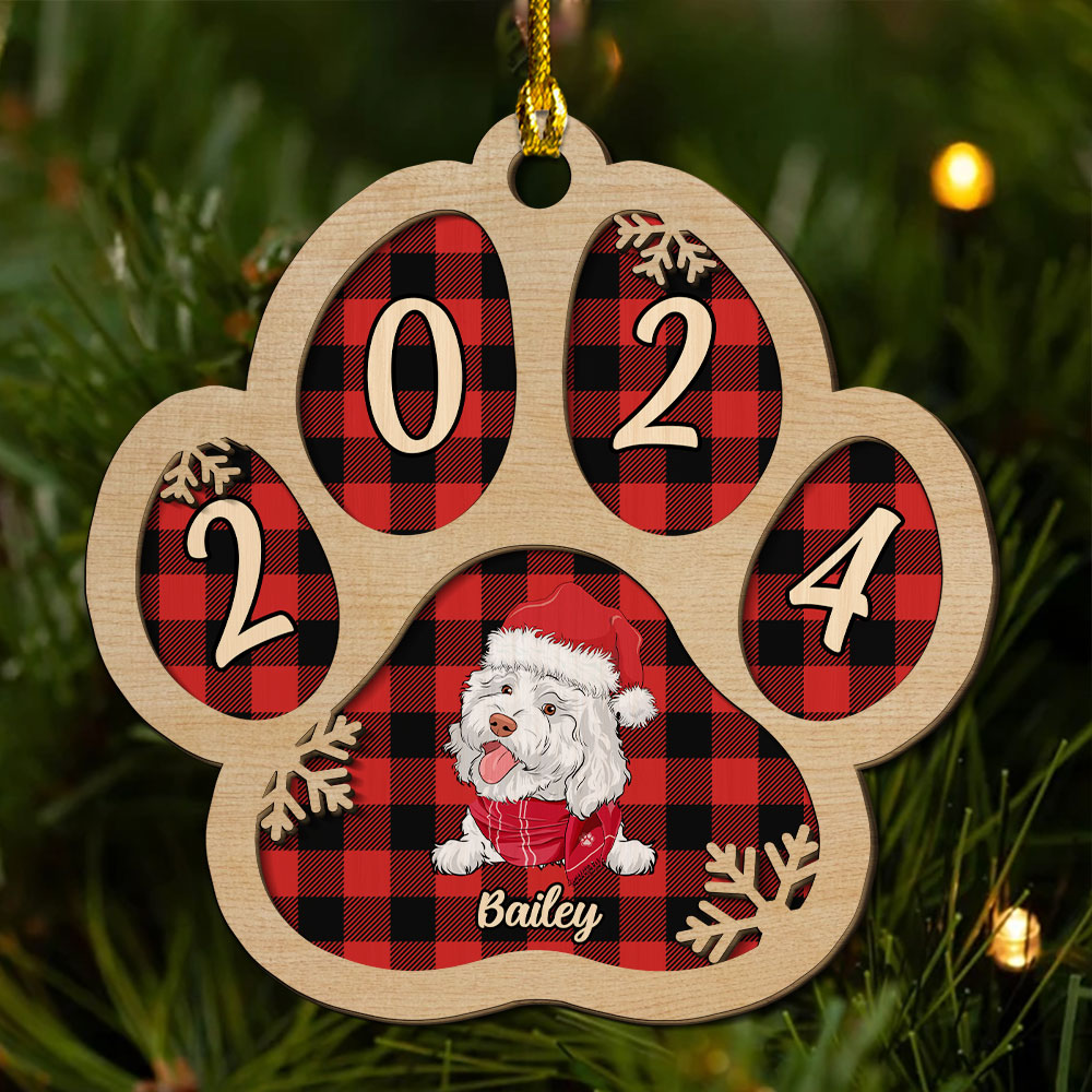 Custom Keepsake Christmas Ornament •  Dog Picture - Personalized 2-layered Wood Ornament