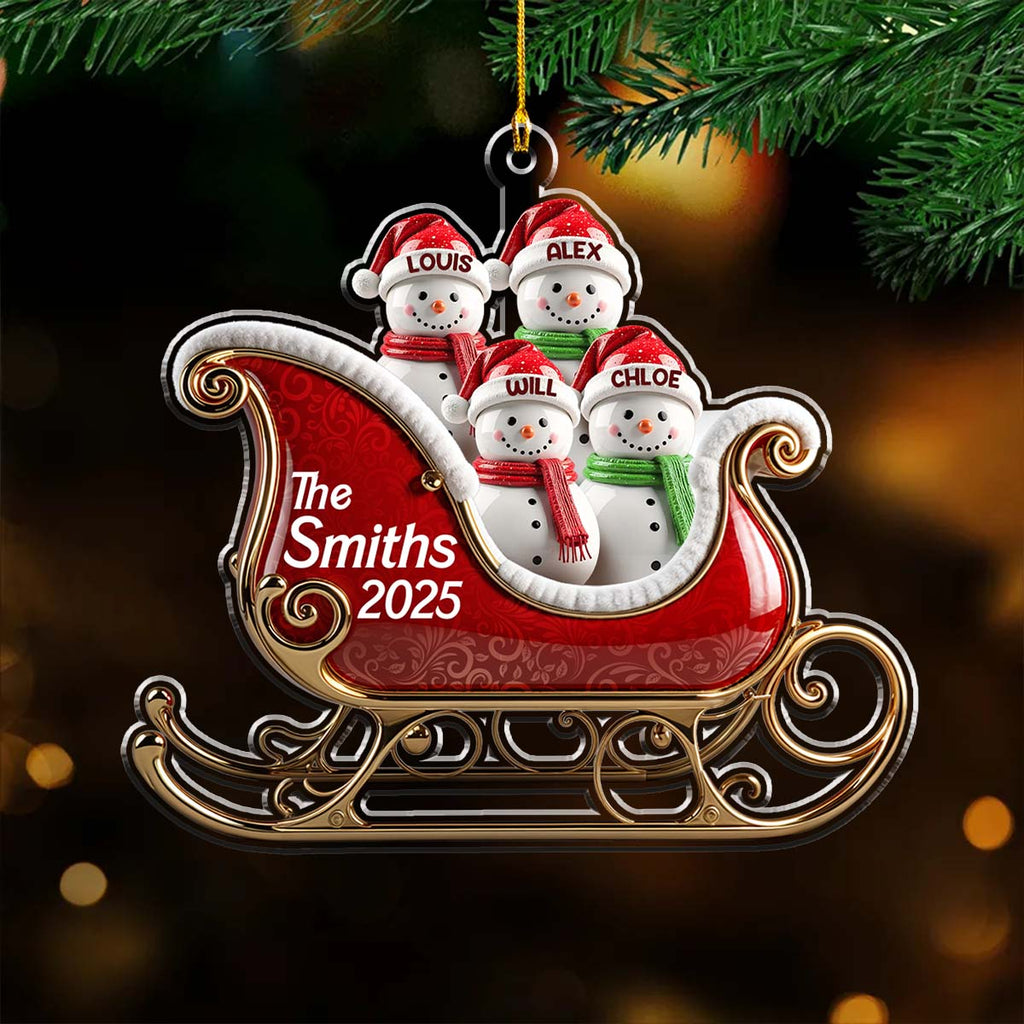 Custom Family Ornament, Christmas Gift for Family Members •  Snow Squad - Personalized Acrylic Ornament
