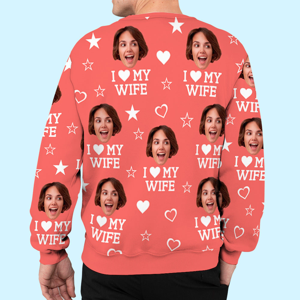 Custom Photo Couple Christmas Sweatshirt, Anniversary Gift • Together Is The Best Place To Be This Christmas - Personalized All-Over-Print Sweatshirt