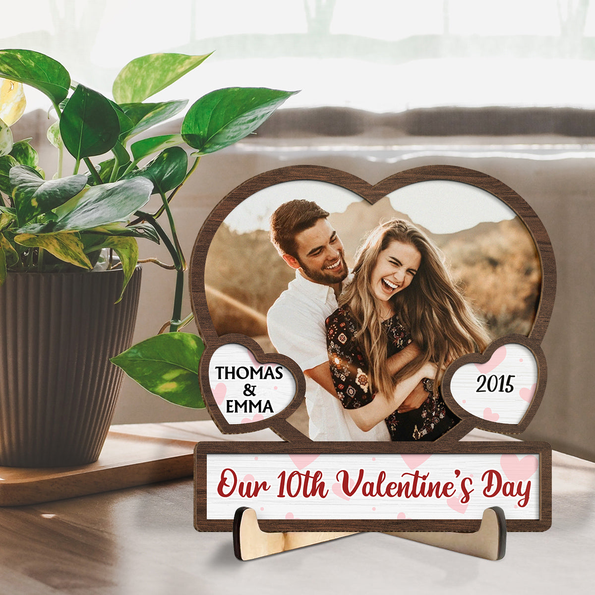 Custom Couple's Decor, Anniversary & Wedding Gift • Our Valentine's Day Photo - Personalized Wooden Plaque