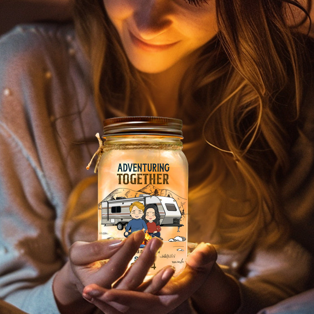 Adventuring Together - Personalized Mason Jar Light