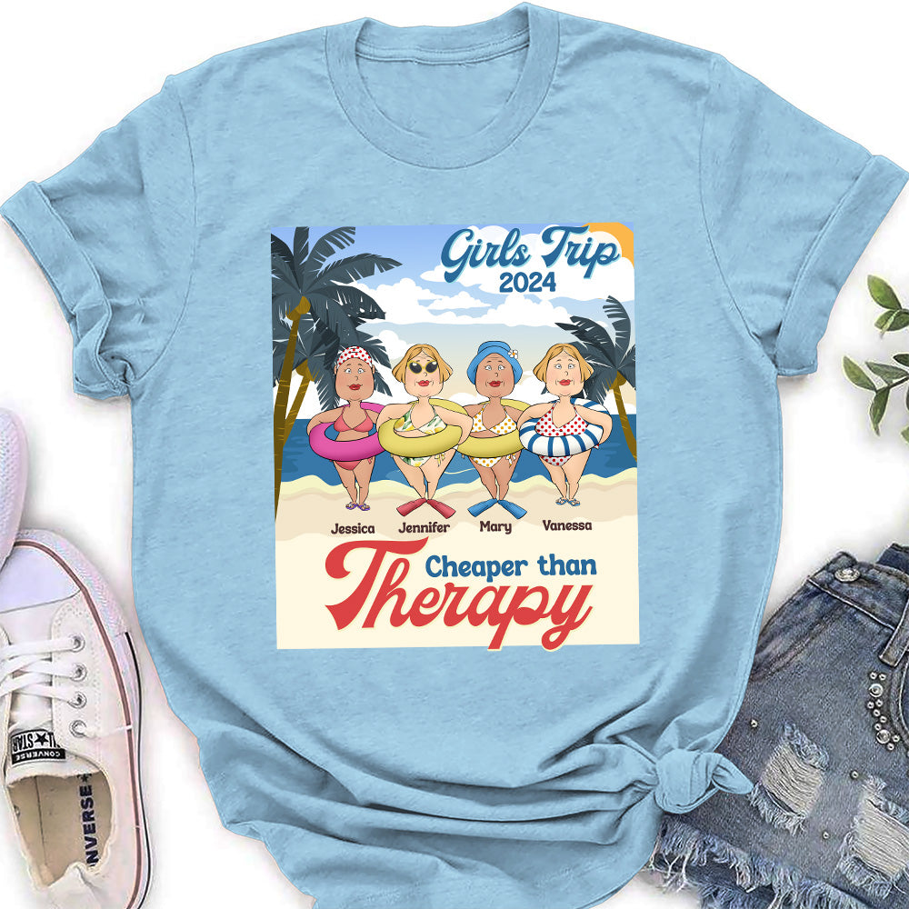 Custom Christmas & Birthday Keepsake Gift • Cheaper Than Therapy - Personalized Women's T-shirt