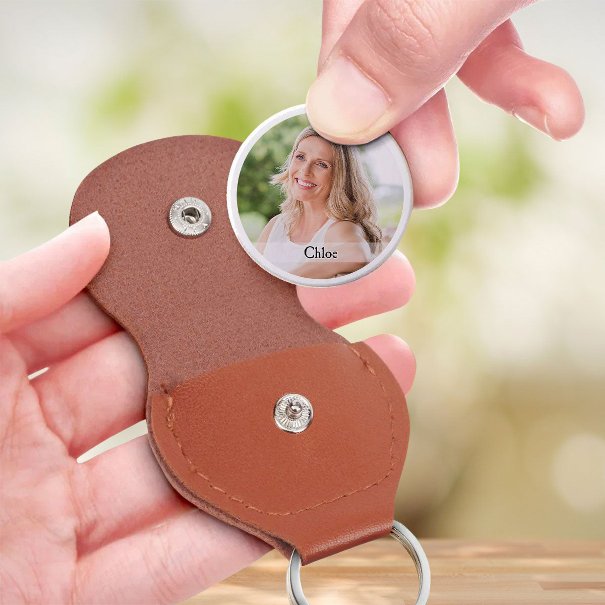 Custom Photo Memorial Coin Keychain, Sympathy Keepsake • Hearts And Minds - Personalized Pocket Hug
