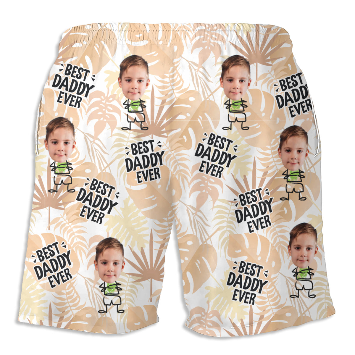 Custom Photo Best Dad Grandpa Ever Swim Trunks, Birthday Summer Gift • Best Dad Ever - Personalized Beach Shorts