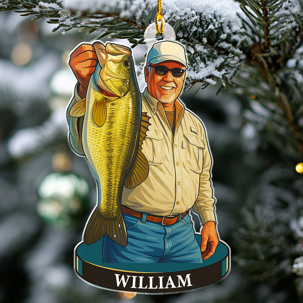 Custom Photo Keepsake Christmas Ornament • Hooked On Happiness - Personalized Acrylic Ornament