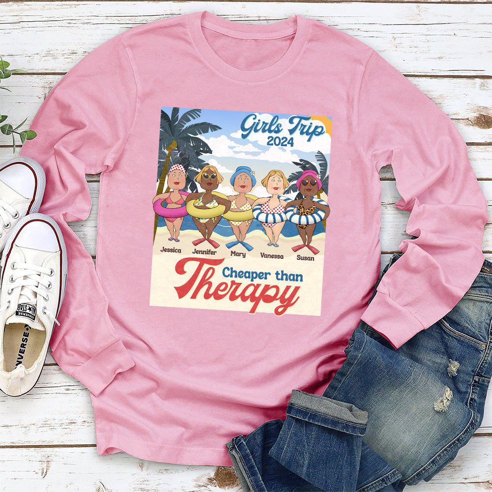 Custom Christmas & Birthday Keepsake Gift • Cheaper Than Therapy - Personalized Long Sleeve T-shirt