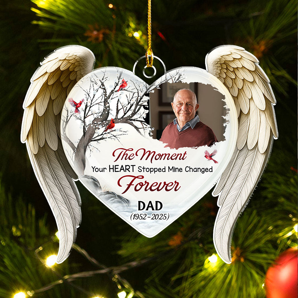 Custom Photo Memorial Christmas Ornament, Sympathy Keepsake • Guardian From Heaven - Personalized Acrylic Ornament