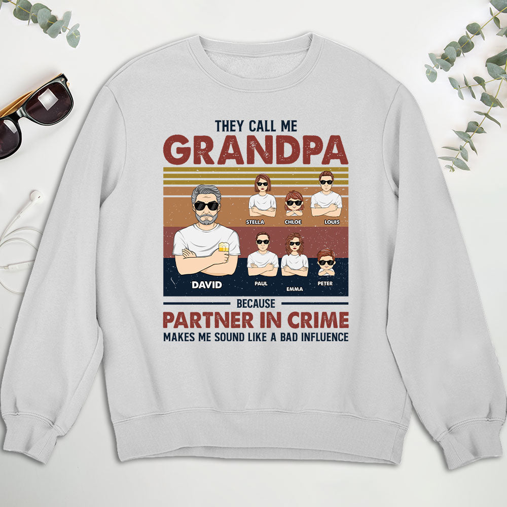 Custom Christmas & Birthday Gift for Dad, Grandpa • Partner In Crime - Personalized Shirt