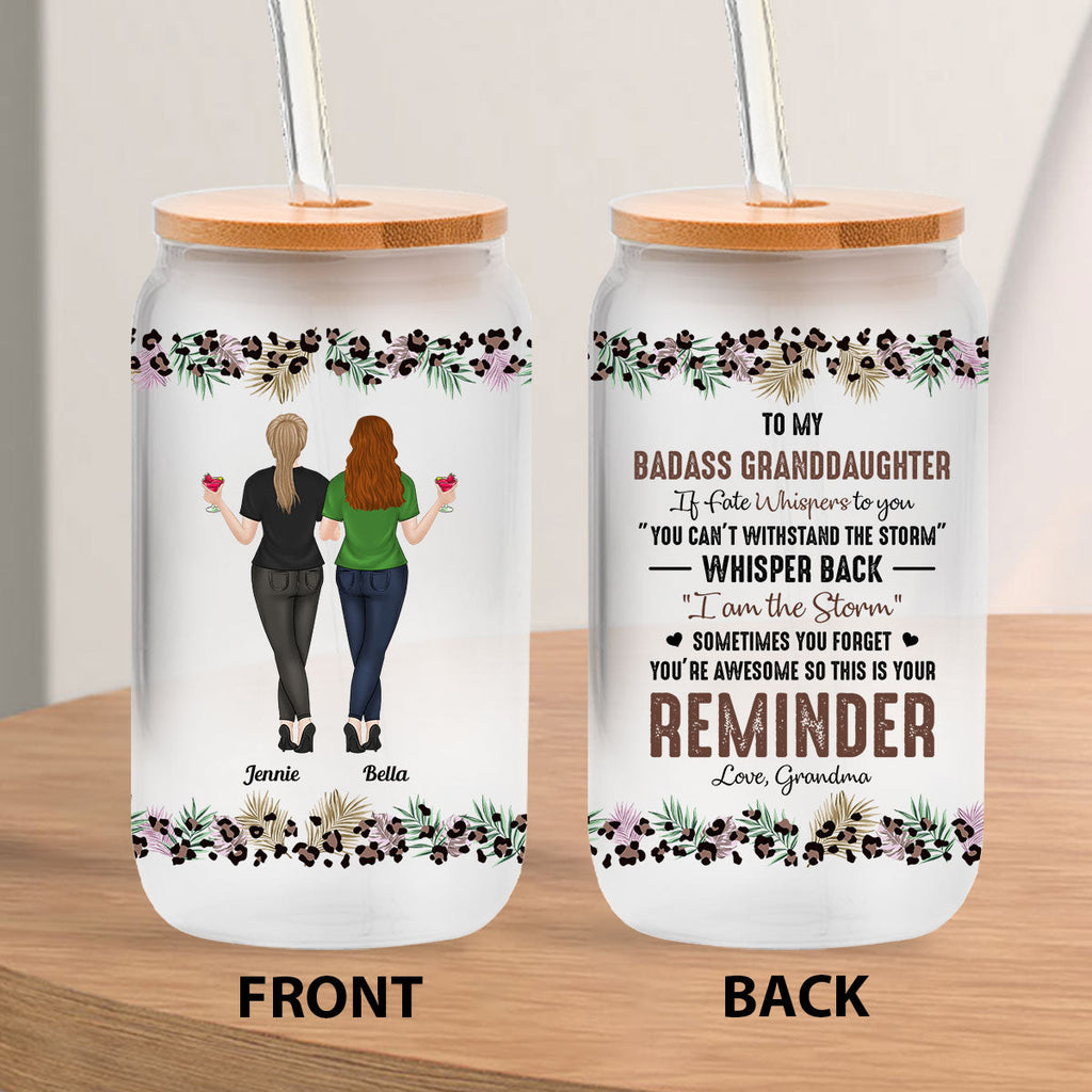 Badass Granddaughter - Personalized Glass Can