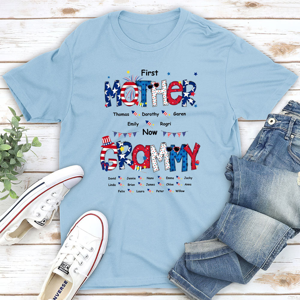 Custom Christmas & Birthday Gift for Mom, Grandma • Happiness Is Being A Mom - Personalized Unisex T-shirt