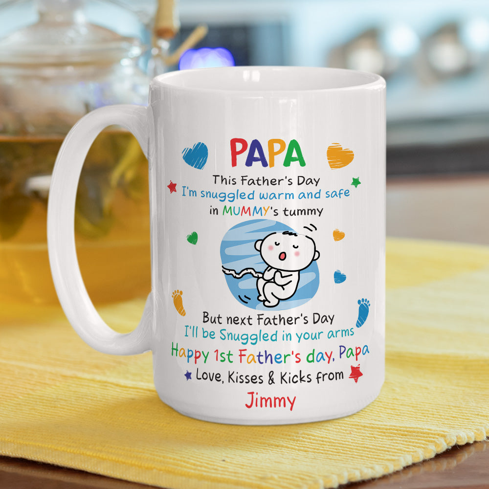 Custom First Father's Day, Christmas Gift for New Dad • First Father's Day - Personalized Coffee Mug