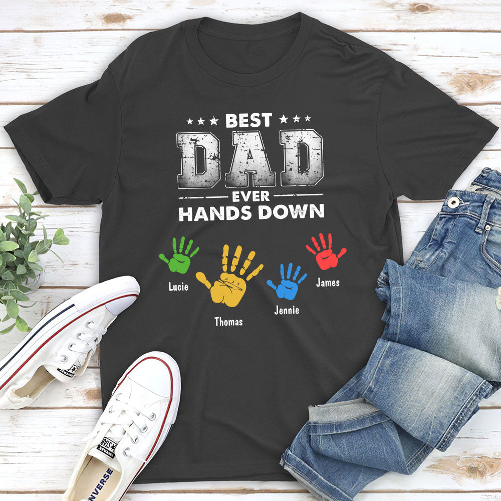 Custom Christmas & Birthday Gift for Dad, Grandpa • Hands Down - Personalized Classic T-shirt