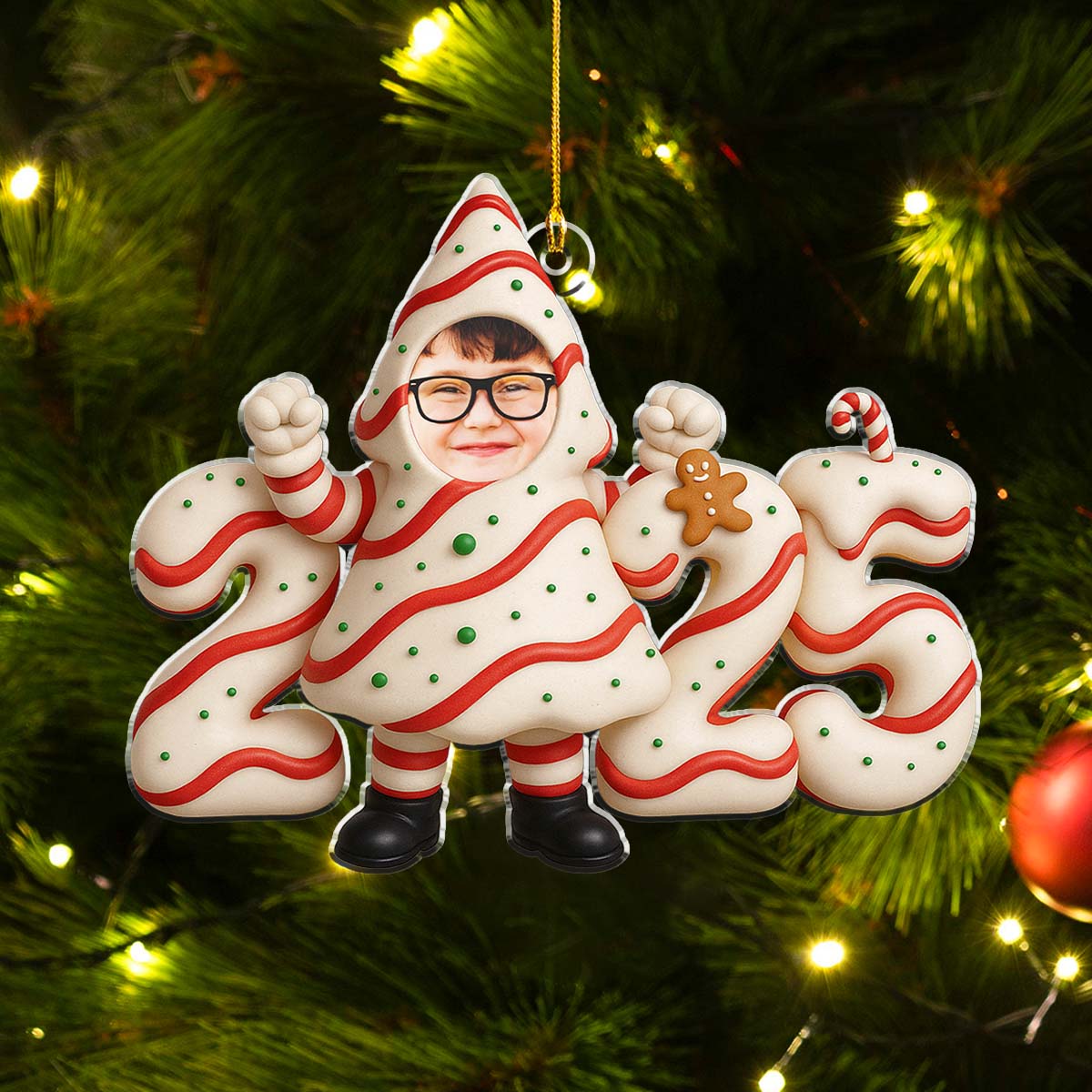 Custom Photo Family First Christmas Ornament • Little Surprise 2025 - Personalized Acrylic Ornament