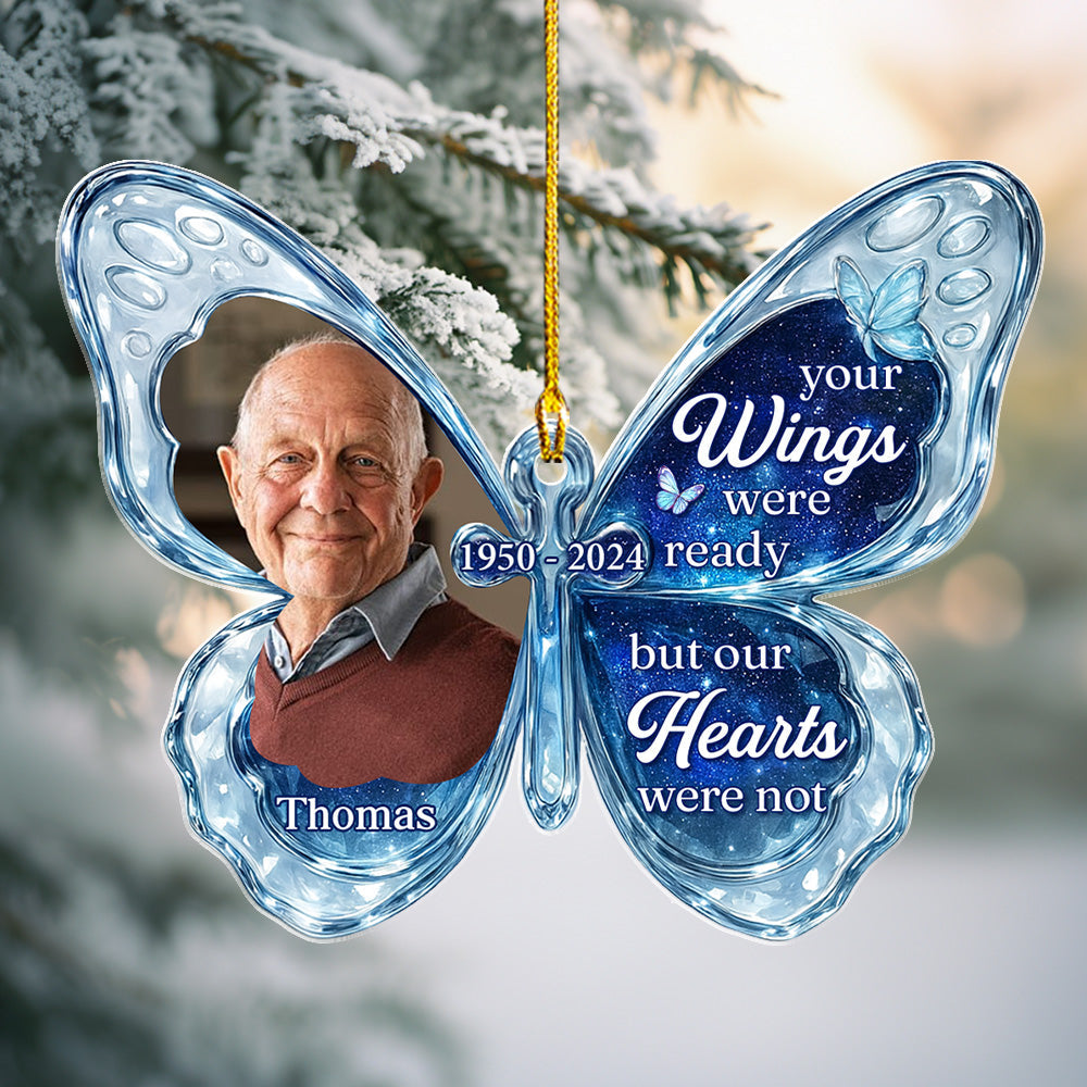 Custom Photo Memorial Christmas Ornament, Sympathy Keepsake • Photo I Am Not Ready - Personalized Acrylic Ornament