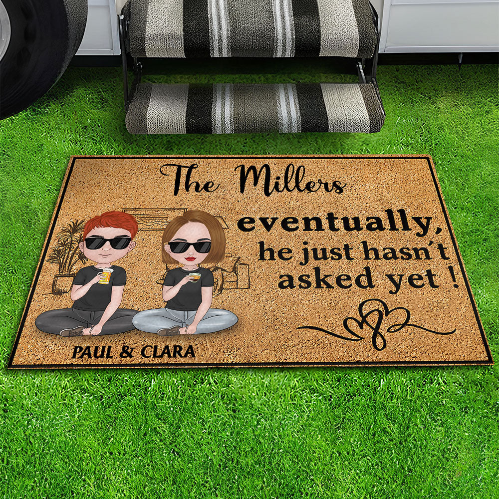 Eventually He Just - Personalized Doormat