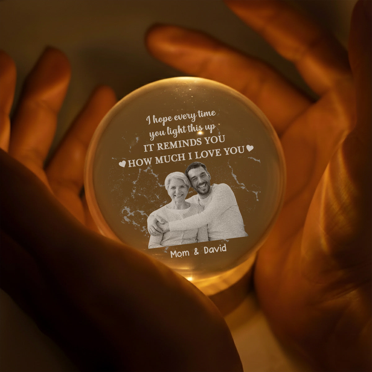 How Much I Love You - Personalized Crystal Globe Lamp