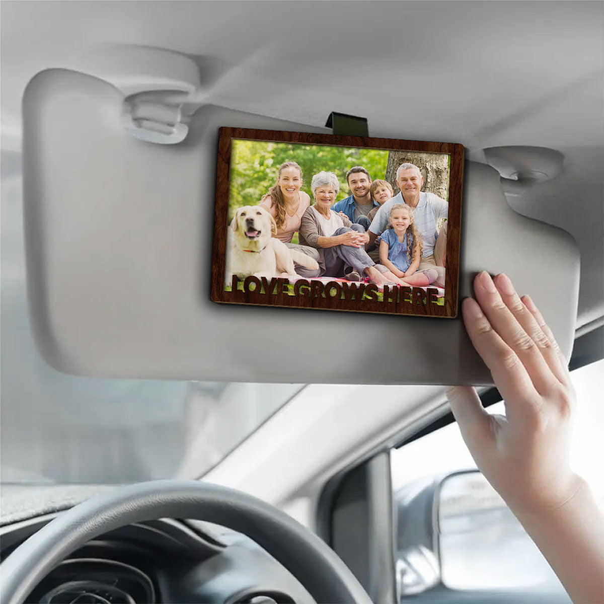 Love Grow Here - Personalized Car Visor Clip