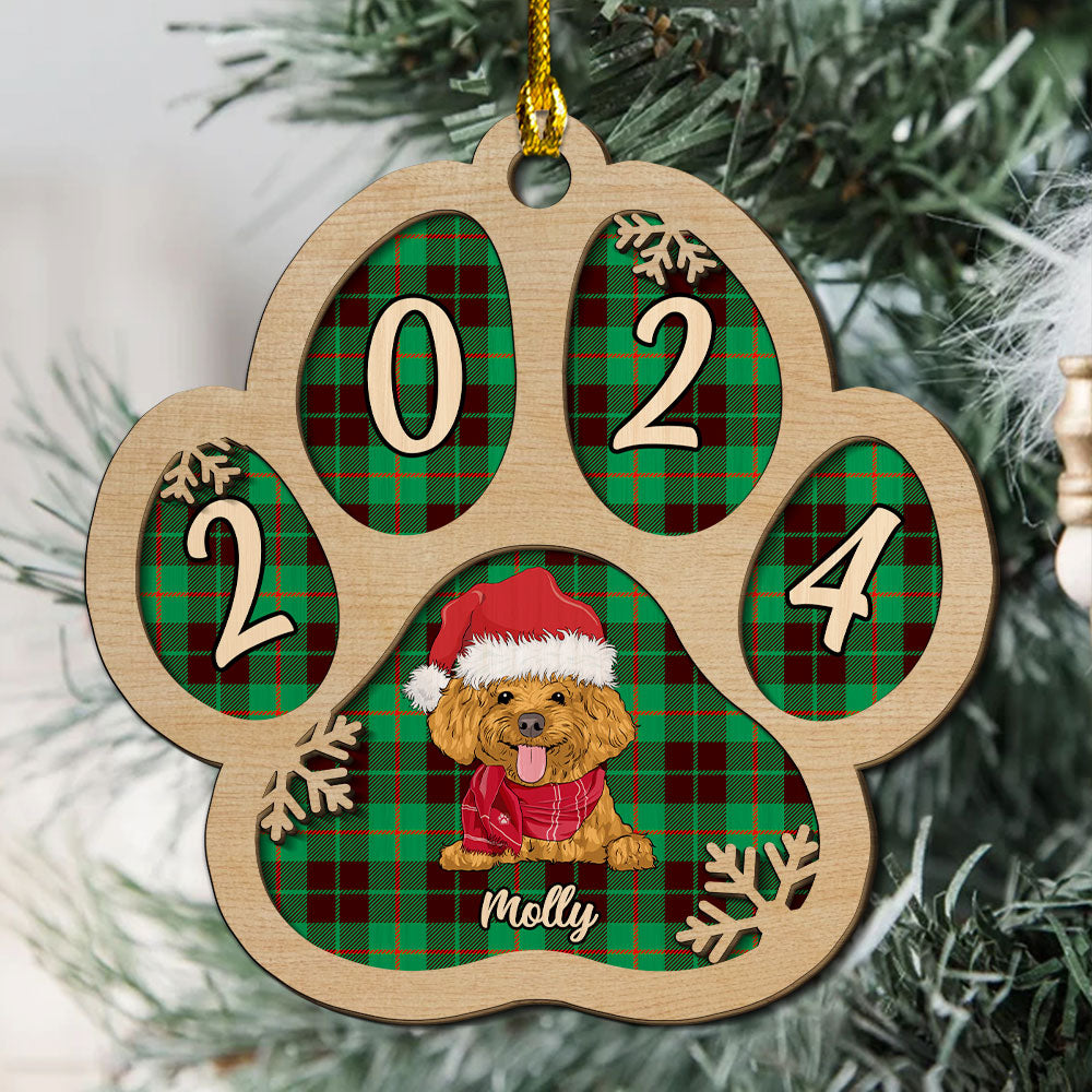 Custom Keepsake Christmas Ornament •  Dog Picture - Personalized 2-layered Wood Ornament