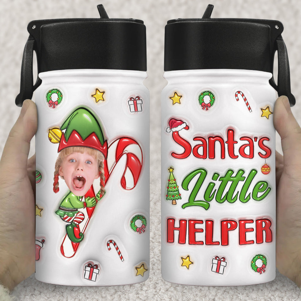 Santa Helper - Personalized 3D Inflated Effect Kids Water Bottle