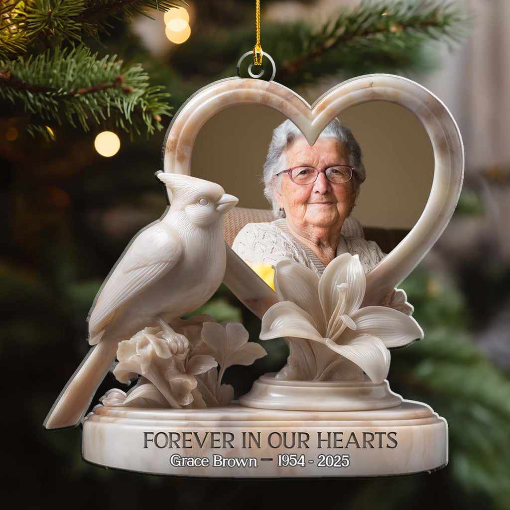 Custom Photo Keepsake Christmas Ornament • Rest in Peace My Angel - Personalized Acrylic Ornament