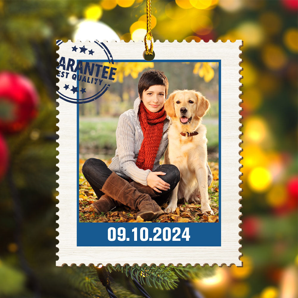 Custom Photo Family Ornament, Christmas Gift for Family Members • Photo Stamp - Personalized 1-layered Wood Ornament
