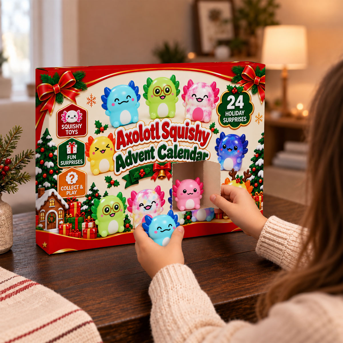 Axolotl Squishy Christmas Advent Calendar 2026, Christmas Gifts For Kids