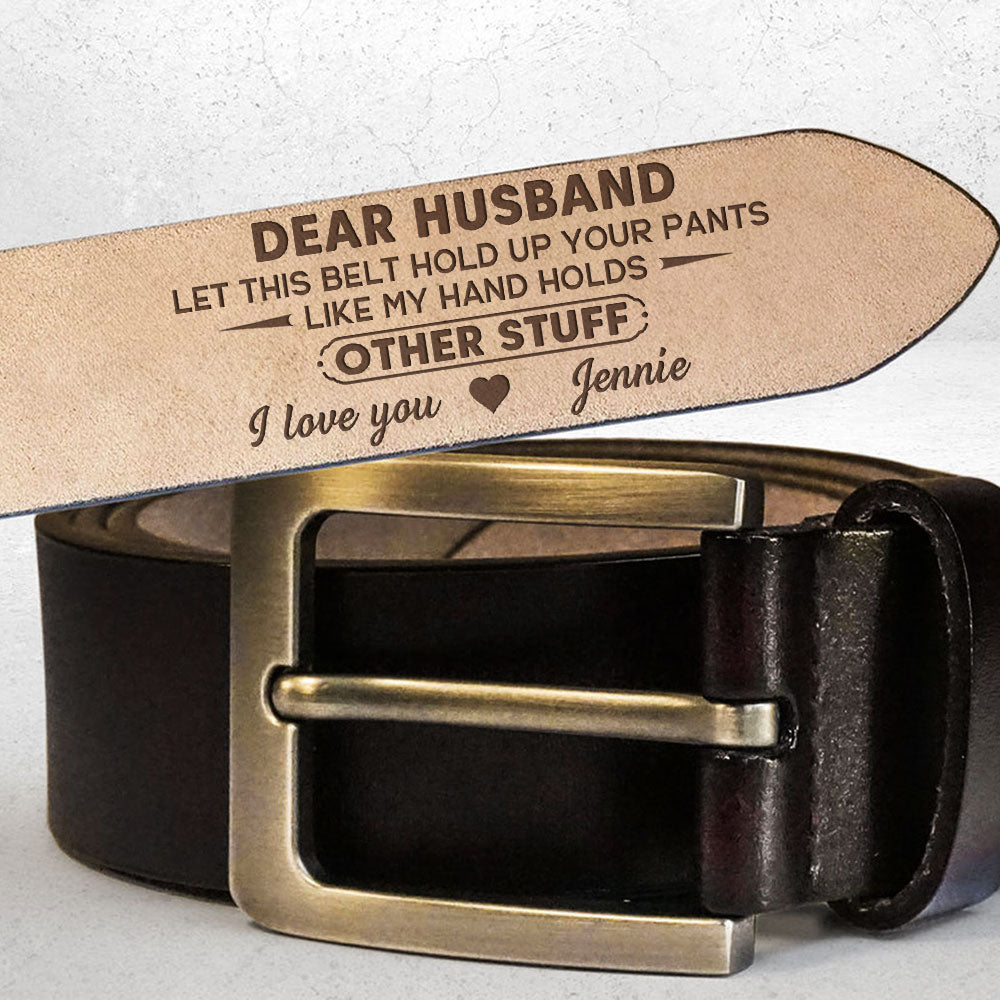 Hold Your Stuff - Personalized Engraved Leather Belt
