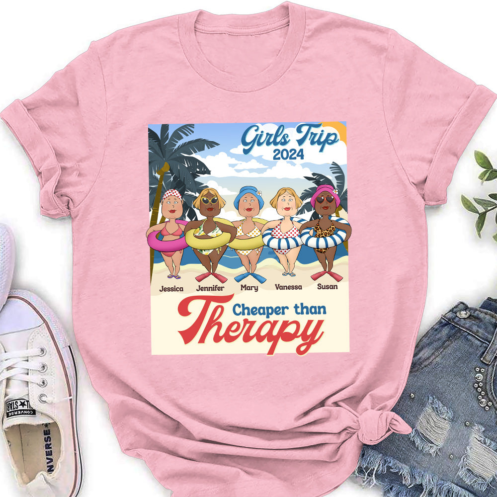 Custom Christmas & Birthday Keepsake Gift • Cheaper Than Therapy - Personalized Women's T-shirt