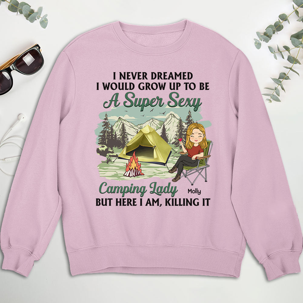 Custom Christmas & Birthday Keepsake Gift • Camping Lady 3 - Personalized Sweatshirt