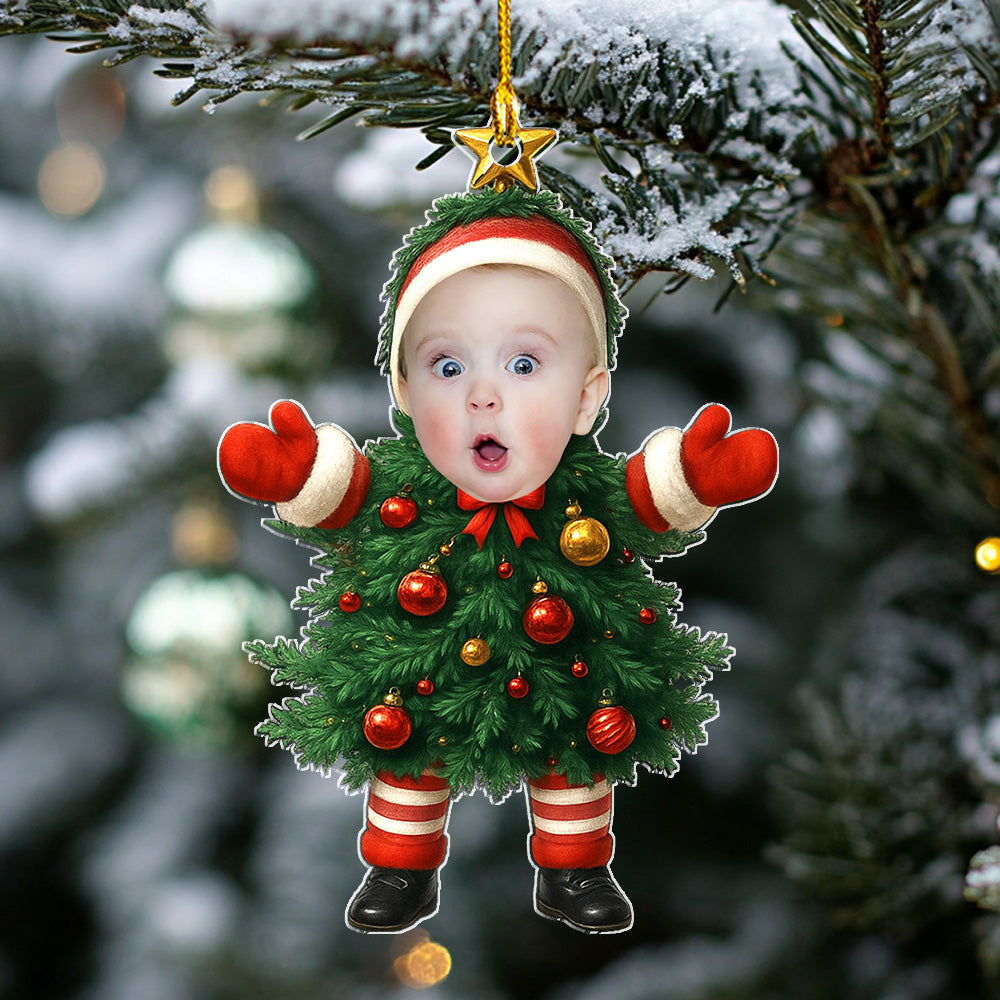 Custom Photo Family First Christmas Ornament • Baby Christmas Tree - Personalized Acrylic Ornament