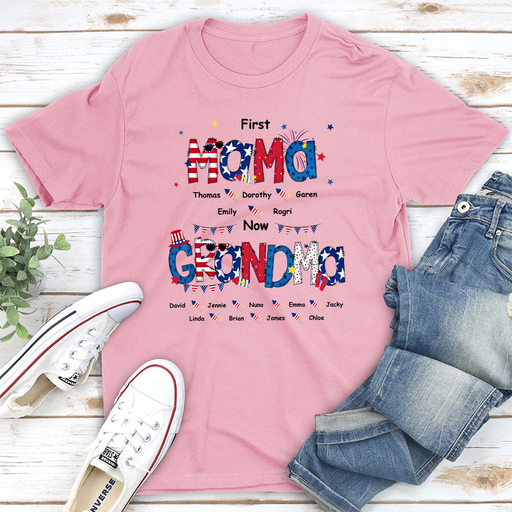 Custom Christmas & Birthday Gift for Mom, Grandma • Happiness Is Being A Mom - Personalized Unisex T-shirt