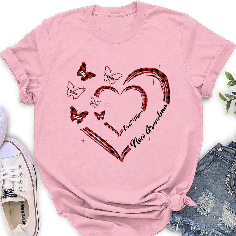 Custom Christmas & Birthday Gift for Grandma • First Mom Now Grandma - Personalized Women's T-shirt