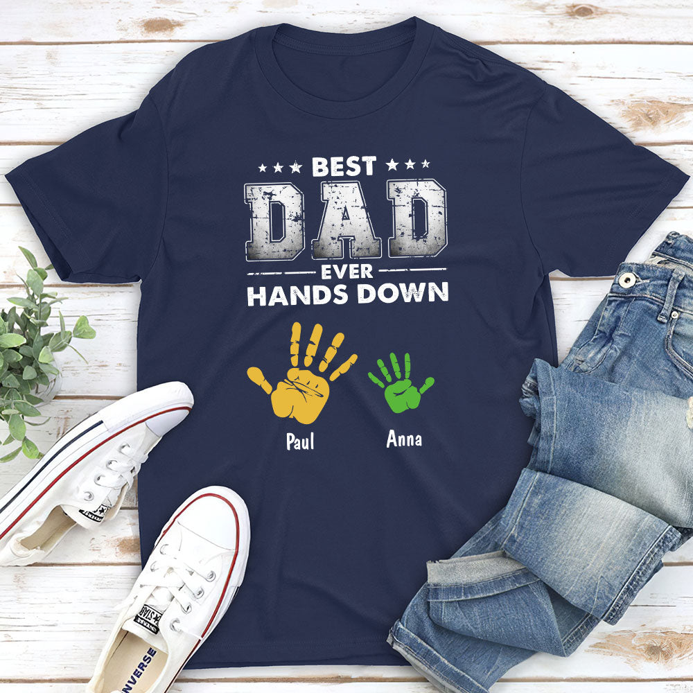 Custom Christmas & Birthday Gift for Dad, Grandpa • Hands Down - Personalized Classic T-shirt