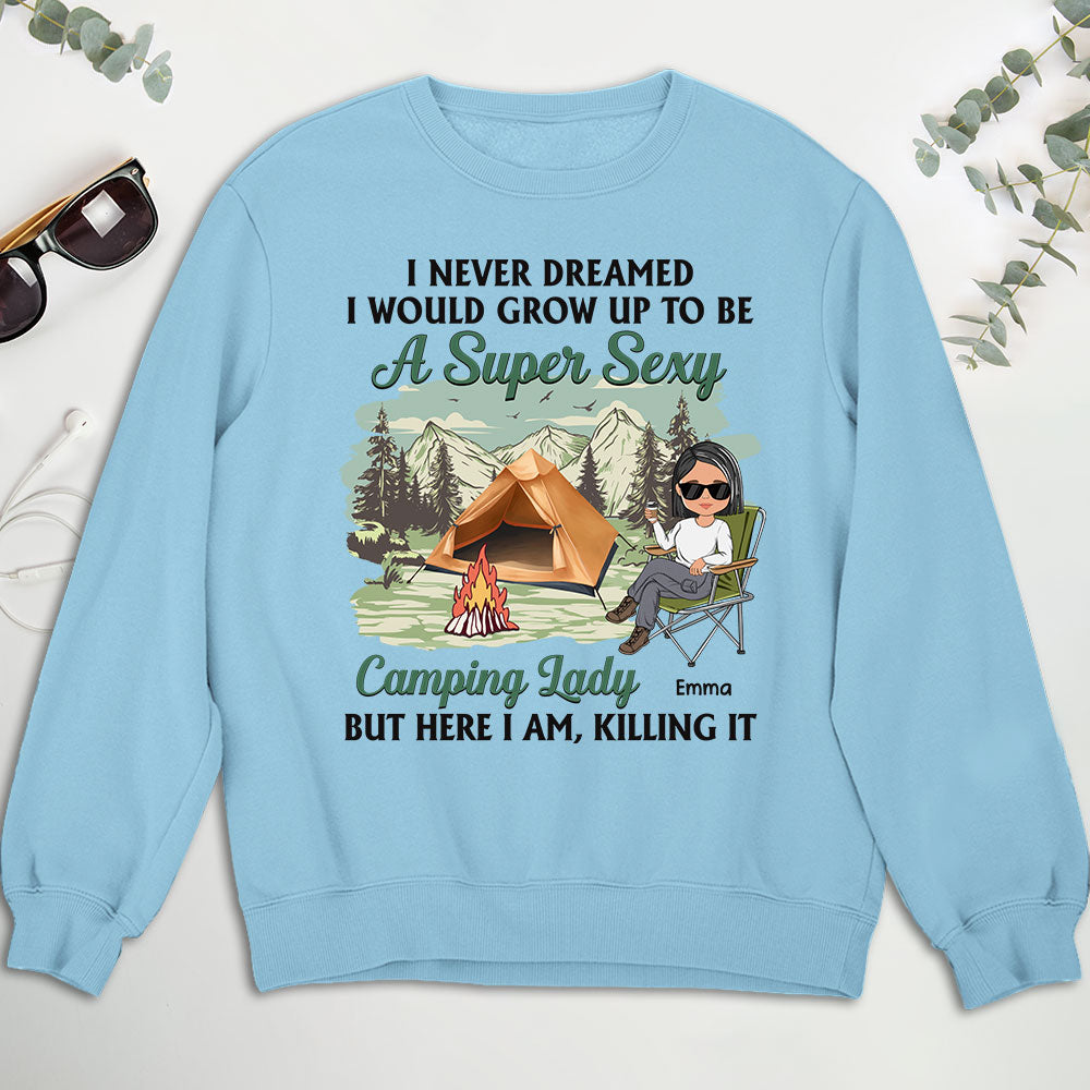 Custom Christmas & Birthday Keepsake Gift • Camping Lady 3 - Personalized Sweatshirt