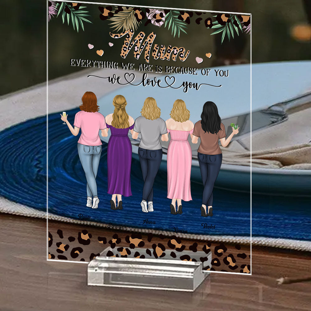 Custom Decor for Mom, Special Gift for Mother • Mother And Daughter - Personalized Acrylic Plaque With Base