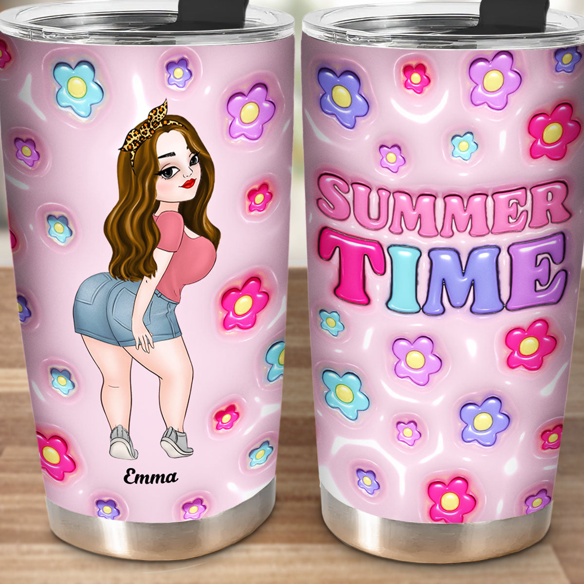 Custom Christmas Birthday Gifts For Best Friend • Summer Time - Personalized Tumbler