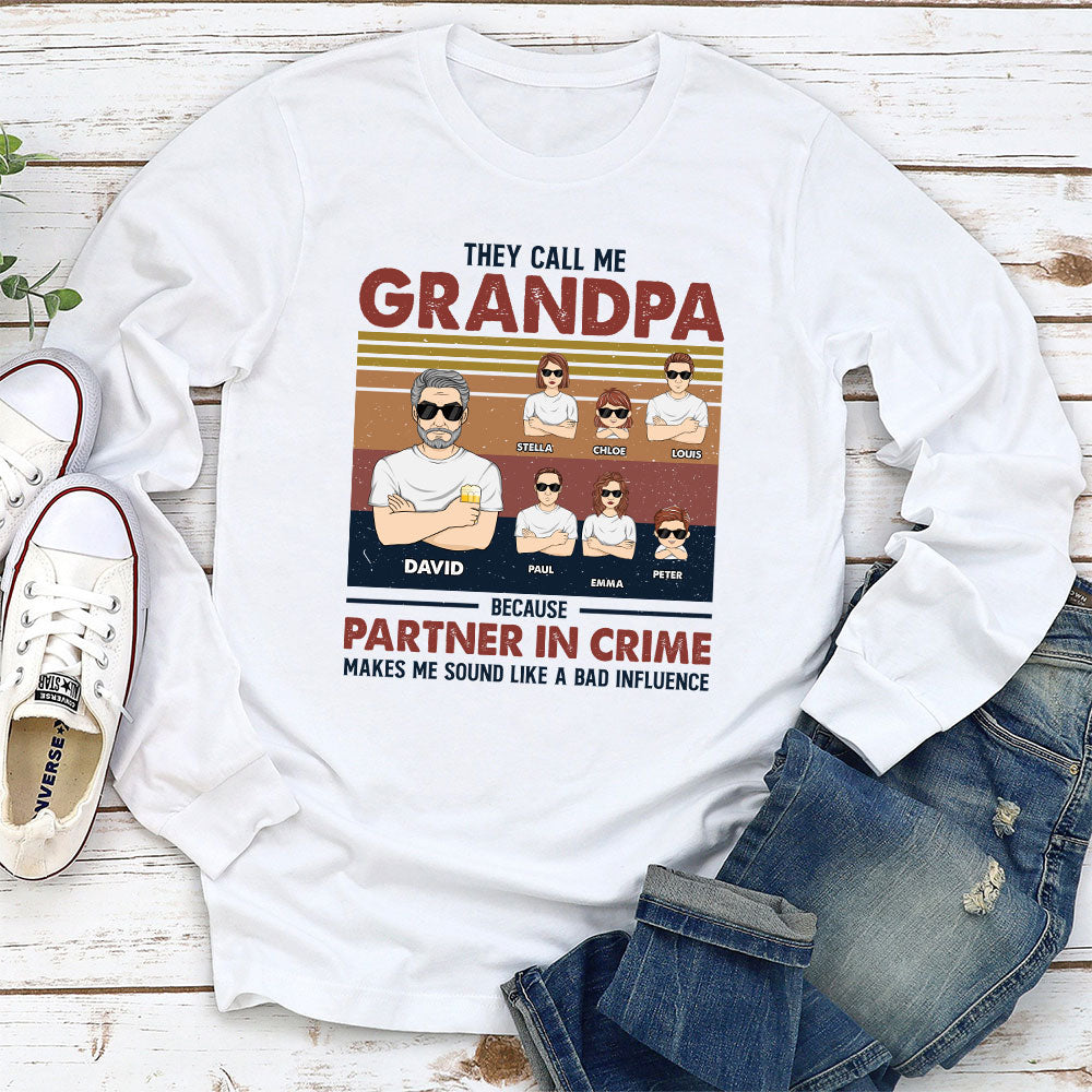 Custom Christmas & Birthday Gift for Dad, Grandpa • Partner In Crime - Personalized Shirt