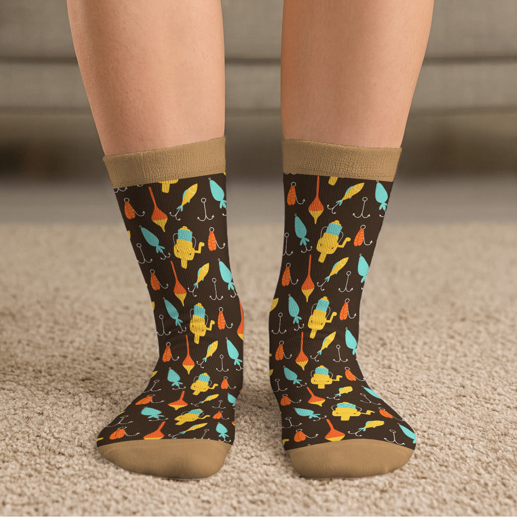 Custom Photo Fishing Lover Gift, Outdoor Footwear For Fishermen • Best Fisherman Ever - Personalized Crew Socks
