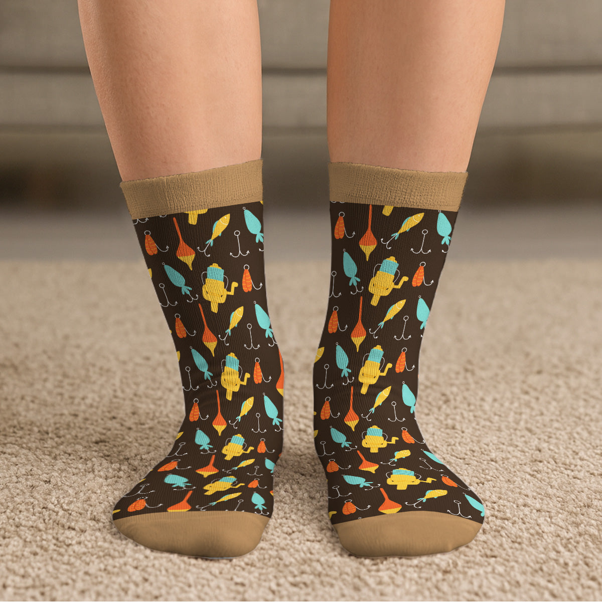 Custom Photo Fishing Lover Gift, Outdoor Footwear For Fishermen • Best Fisherman Ever - Personalized Crew Socks