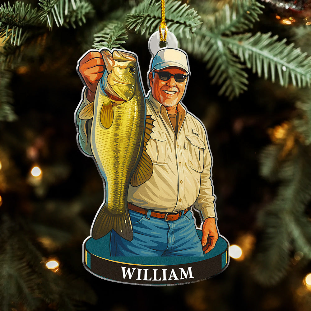 Custom Photo Keepsake Christmas Ornament • Hooked On Happiness - Personalized Acrylic Ornament