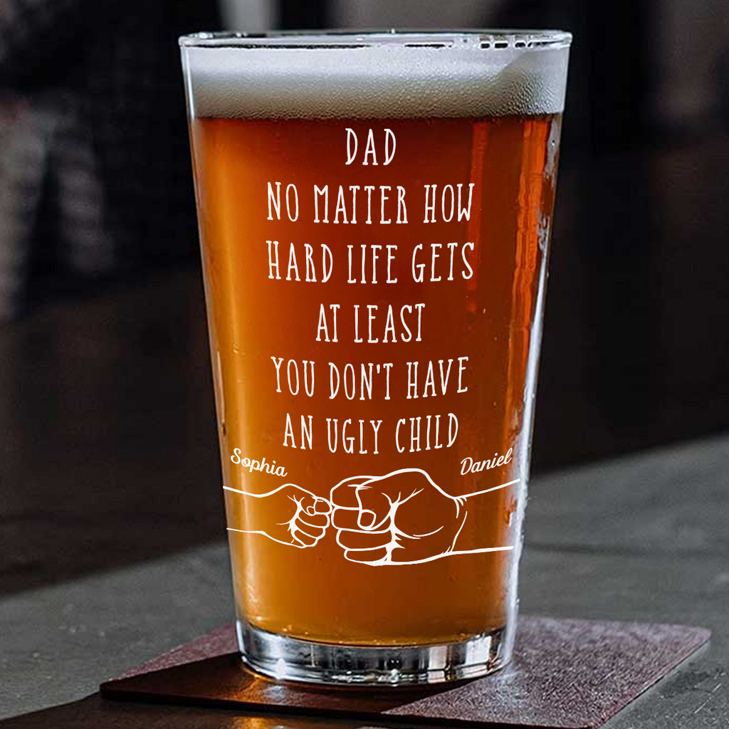 Thanks For Teaching Me How To Be A Man - Personalized Beer Glass