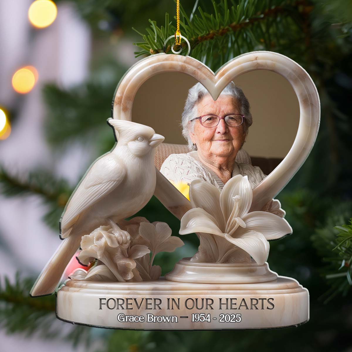 Custom Photo Keepsake Christmas Ornament • Rest in Peace My Angel - Personalized Acrylic Ornament